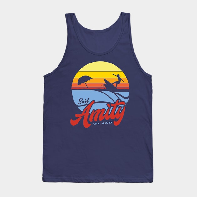 Surf Amity Island Tank Top by MindsparkCreative